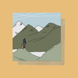 *** SALE *** Adventure Greeting Card - Hiker, Dog and Mountains